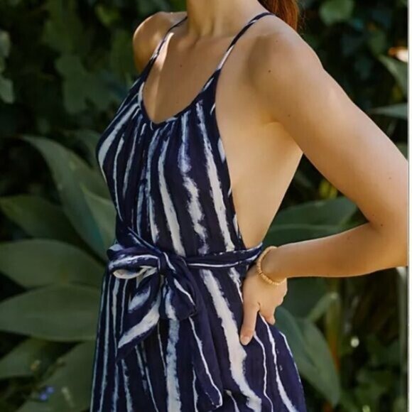 Anthropologie “The Mason” Tie-Front Jumpsuit • Size Medium • Belted Waist - Picture 7 of 8